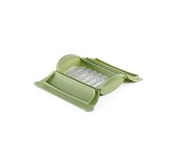 Lékué Estuche de vapor silicona platino Verde con bandeja, 1-2 personas, 650 ml