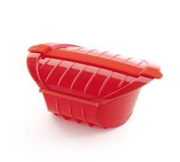 Lékué Estuche Vapor hondo, silicona platino Rojo, 3-4 personas