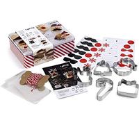 Lékué Kit Cookies de navidad, Caja acero inoxidable con accesorios para cocinar galletas navideñas