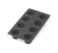 Lékué Molde Bordelais acanalado Lékué de silicona 8 ud Negro