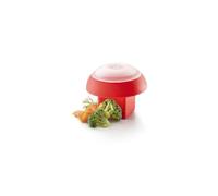 Lékué Molde Cocedor de huevos en microondas o baño maría, silicona platino Rojo, 1 unidad