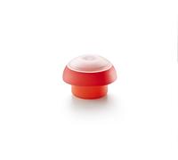 Lékué Molde Cocedor de huevos para microondas y baño maría, silicona platino Rojo, cilíndrico