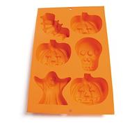 Lékué Molde Halloween con Cepillo para 6 Piezas en Color Naranja