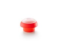 Lékué Molde Cocedor de huevos para microondas y baño maría, silicona platino Rojo, cilíndrico