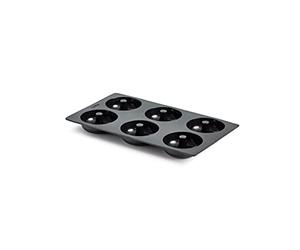 Lékué Molde Repostería Doughnut/Donut 6 cavidades, silicona Negro, 540 ml
