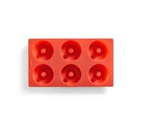 Lékué Molde Repostería Doughnut/Donut 6 cavidades, silicona platino Rojo, 540 ml