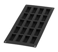 Lékué Molde repostería Financier, silicona platino Negro, 20 cavidades