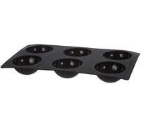 Lékué Molde repostería Gourmet Semiesfera, silicona Negro, 6 cavidades