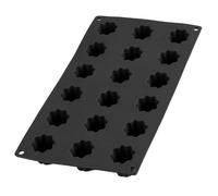 Lékué Molde repostería mini cannelé bordelais, silicona platino Negro, 18 cavidades
