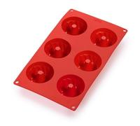 Lékué Molde repostería Mini Savarin, silicona platino Rojo, 6 cavidades