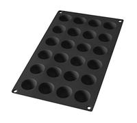 Lékué Molde repostería Mini Semiesfera, silicona platino Negro, 24 cavidades