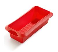Lékué Molde repostería rectangular, silicona platino Rojo, 24 cm