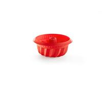 Lékué Molde repostería Savarín hondo, silicona platino Rojo, 22 cm