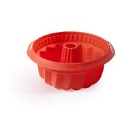 Lékué Molde repostería Savarín hondo, silicona platino Rojo, 22 cm