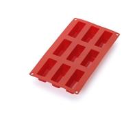Lékué Molde silicona para Mini Pasteles/bizcochos, Rojo, 9 cavidades