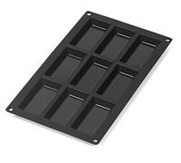 Lékué Molde silicona platino Gourmet Financier, Negro, 9 cavidades