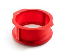 Lékué Molde Springform, redondo desmontable Duo, Silicona + cerámica Rojo, 15 cm