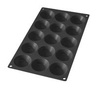 Lékué Molde Tartaletas para repostería, silicona platino Negro, 15 cavidades