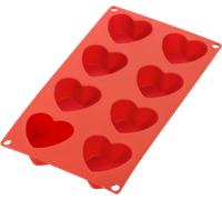 Lékué Molde corazón de silicona Lékué 8 cav. Rojo