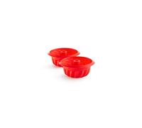 Lékué Pack Moldes silicona platino Mini Savarin, Rojo, 15 cm, 2 unidades