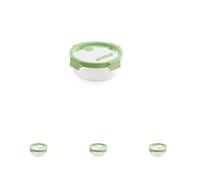 Lékué Recipiente hermético de vidrio para conservar alimentos, 950 ml, redondo (Paquete de 4)