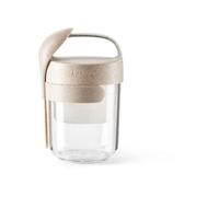 Lékué Recipiente/Jarra hermética para transportar alimentos, Jar To Go Organic, Beis, 400 ml