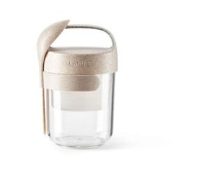 Lékué Recipiente/Jarra hermética para transportar alimentos, Jar To Go Organic, Beis, 400 ml