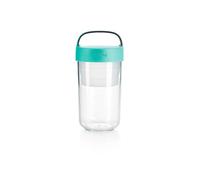 Lékué Recipiente/Jarra Hermético Para Transportar Alimentos, comida, desayuno, merienda, Jar to go color Turquesa, 600 ml