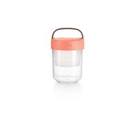 Lékué Recipiente/Jarra Hermético Para Transportar Alimentos, desayuno, comida, merienda, Jar to go color Coral, 400 ml
