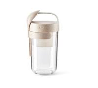 Lékué Recipiente/Jarra hermético para transportar alimentos, desayuno, comida,merienda, Jar To Go Organic, Beis, 600 ml