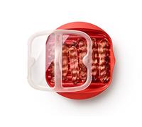 Lékué Recipiente para cocinar bacon al microondas, Microwave Bacon Cooker, Rojo