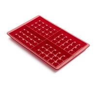 Lékué - Set 2 Moldes para cocinar Gofres caseros, silicona platino rojo.