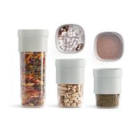 Lékué Set Botes de cocina para almacenar alimentos, Flip Storage Set 3 contenedores + 2 accesorios