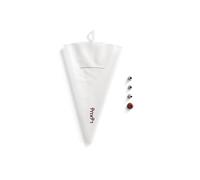 Lékué Set Manga Pastelera tradicional Reutilizable con 3 boquillas de acero inoxidable