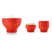 Lékué Set Popcorn XL + 4 bols de silicona para Microondas, Rojo