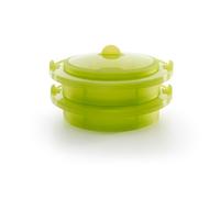 Lékué Vaporera doble 2 niveles de silicona platino Verde, XL