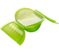 Lékué Vaporera Profunda Microondas con Bandeja - 1-2 porciones - 1 pieza Lékué
