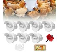 LeKuni 7 piezas DIY comedero automático para gallinas, sin desperdicios, dispensador de pienso para aves de corral, alimentador por gravedad para pollitos, a prueba de roedores, a prueba de lluvia