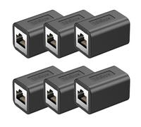 LEKVKM Extensor Ethernet de 10 Gbps RJ45 acoplador Ethernet, acoplador en línea para Cat7/Cat6/Cat5e/Cat5, adaptador extensor de cable Ethernet para PC, router, módem, PS5, Xbox, hembra a hembra (6