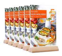 LELADY A5 Sign Holder, 6 Uds Soporte de mesa inclinado A5, acrílico signo titular, cartel menú, soportes de signos de pantalla de plástico