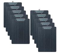 LELADY Portapapeles con Pinza A5, 10 Piezas Portapapeles de Madera con Pinza, Tableros con Pinza para Notas, A5 Clipboard