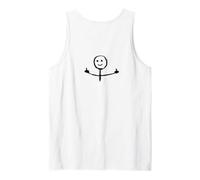 #lele figura de palo de hombre pintado a mano que muestra el dedo medio Camiseta sin Mangas