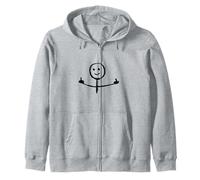 #lele figura de palo de hombre pintado a mano que muestra el dedo medio Sudadera con Capucha