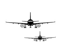 LELE LIFE 2 Piezas de Pegatina de Pared de Avión, Pegatina Mural de Avión de Bricolaje Extraíble para la Decoración Del Hogar de la Sala de Estar Dormitorio, Etiqueta de la Pared para Niños, Monoplano