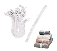 LELE LIFE 30 piezas de banda elástica de almacenamiento de ropa, correa ajustable de almacenamiento de ropa con botones, ahorro de espacio de equipaje de viaje, organizador de armario, blanco