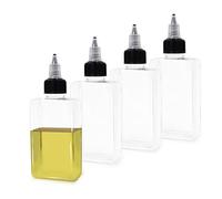 LELE LIFE 4 botellas pequeñas dispensadoras de aceite para camping, botella de condimentos a prueba de fugas de 100 ml con tapa superior giratoria, botellas dispensadoras al aire libre