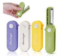 LELE LIFE 4 peladores de verduras plegables para viajes, camping, cocina, pequeños peladores giratorios de patatas con hoja afilada de acero inoxidable para manzana, verdura, zanahoria, fruta, pepino