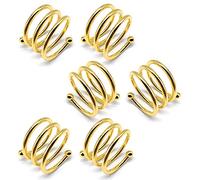 LELE LIFE 6 servilletas de 4 mm de diámetro de alambre, hebillas para servilletas, magníficas hebillas para decoración de mesa, bodas, cenas, fiestas, oro