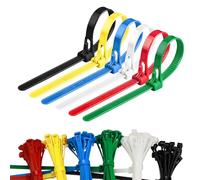 LELE LIFE Bridas reutilizables de 25 cm, 120 bridas de colores resistentes para exteriores, pequeñas bridas de cables, bridas liberables, bridas de alambre extraíbles para gestión de cables (25 cm)