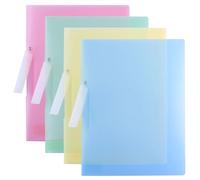 LELE LIFE Carpetas transparentes para documentos con clip oscilante, portadas de informes, carpetas de presentación, carpeta de currículum, tamaño A4, 31 x 23 cm (4 colores)